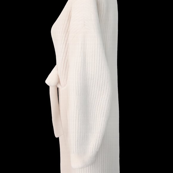 Barefoot Dreams CozyChic Ribbed Wrap Cardigan Robe Ivory Cream M - Picture 3 of 4